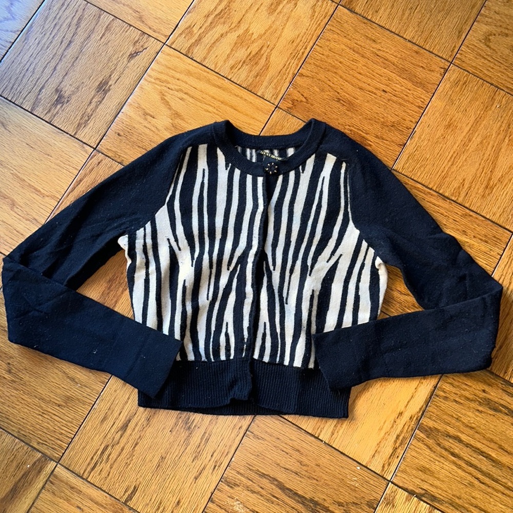 Lucky Brand wool zebra cardigan